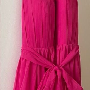 Formal Vibrant Pink Halter Dress